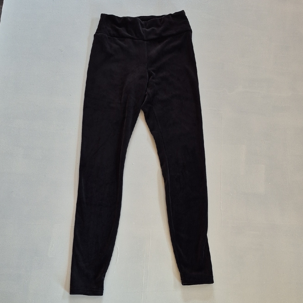 No Boundaries Black Velvet Leggings Stretchy Full-Length